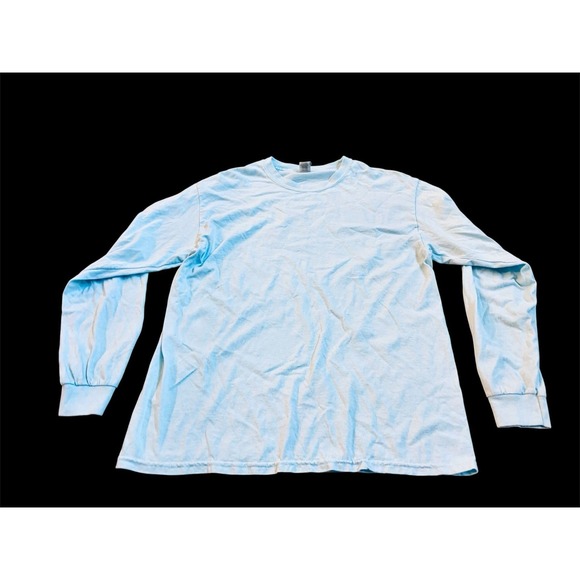 Gildan Other - Gildan Heavy Cotton Long Sleeve Crewneck T-Shirt, Light Blue, Size Large
